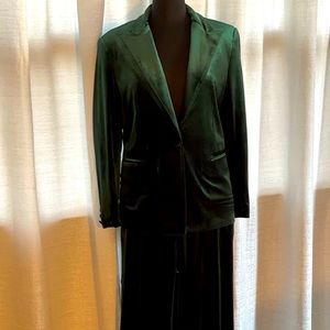 Dark Green Velvet Paint Suit M